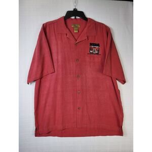 NSRA National Street Rod Association 100% Silk Button-Up Gold Tri-Mountain Men L